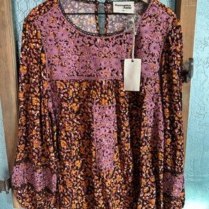 Savanna Jane Purple and Orange Floral Blouse
